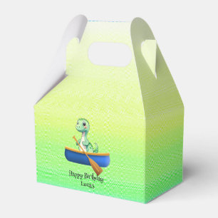 Funny dinosaur Kayak sailing Birthday party Favor Boxes