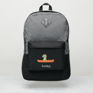 Funny dinosaur Kayak School party kids DIY Name Port Authority® Backpack