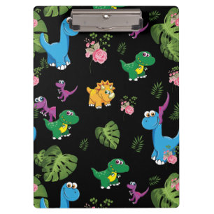 Funny Dinosaur, leaves Clipboard