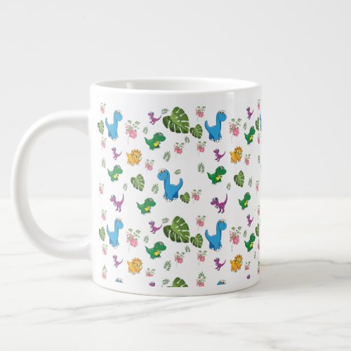 Funny Dinosaur leaves Giant Coffee Mug