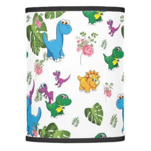 Funny Dinosaur, leaves Lamp Shade