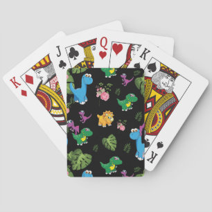 Funny Dinosaur, leaves Poker Cards
