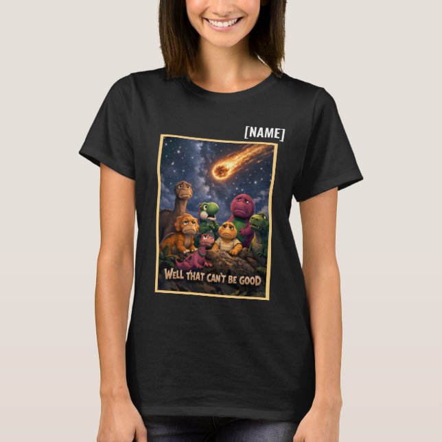 Funny Dinosaur Meteor Extinction T-Shirt (Front)