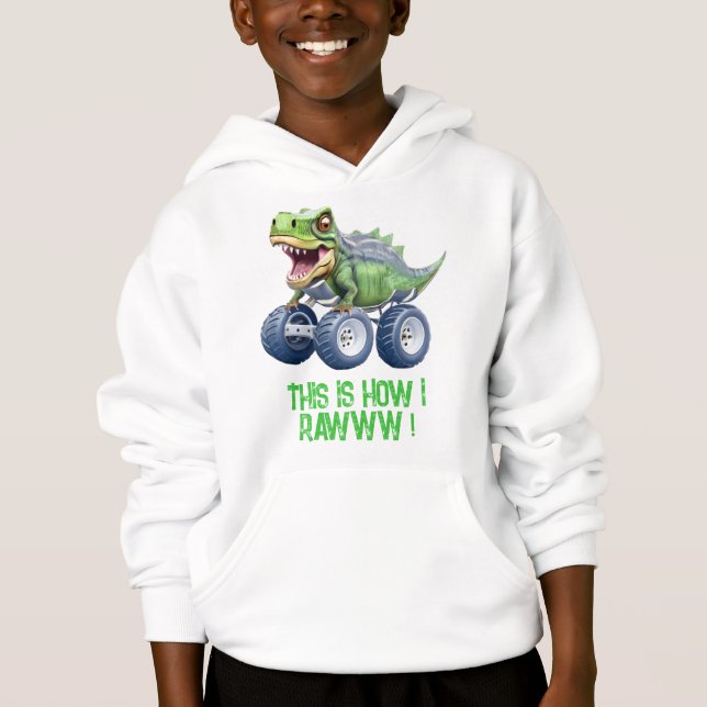 Funny dinosaur monster truck  hoodie (Front)