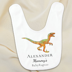 Funny Dinosaur Personalized Baby Bib