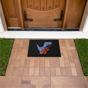 Funny Dinosaur Playing Cello Doormat