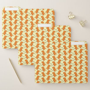 Funny Dinosaur Playing Golf Orange T Rex Golfing File Folder