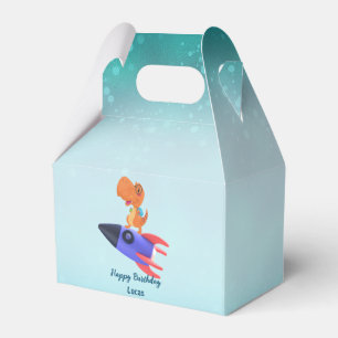 Funny dinosaur rocket back 2 School Birthday party Favor Boxes