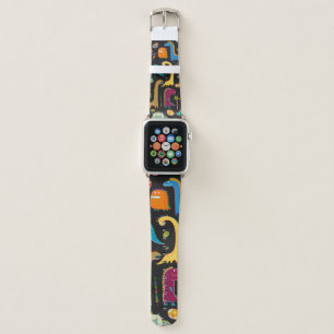 Funny dinosaur seamless pattern apple watch band