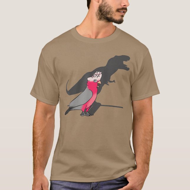 Funny Dinosaur shadow Tre rosebreasted Galah T-Shirt (Front)
