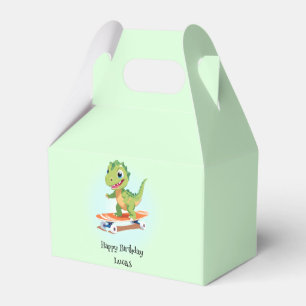 Funny dinosaur Skateboard Birthday party boys Favor Boxes