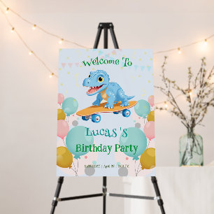 Funny dinosaur Skateboard Birthday party boys Foam Board