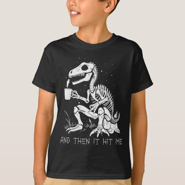 Funny Dinosaur Skeleton Costume Goth Men Women Hal T-Shirt (Front)