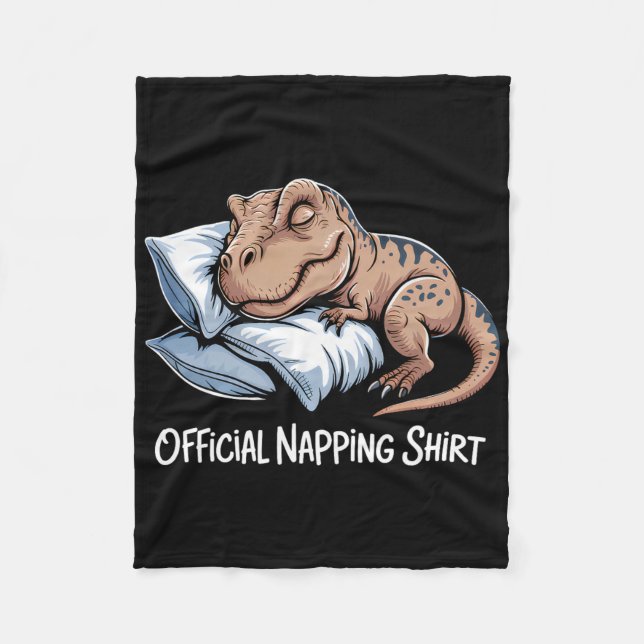 Funny Dinosaur Sleeping Dinosaur Lover Official Na Fleece Blanket (Front)