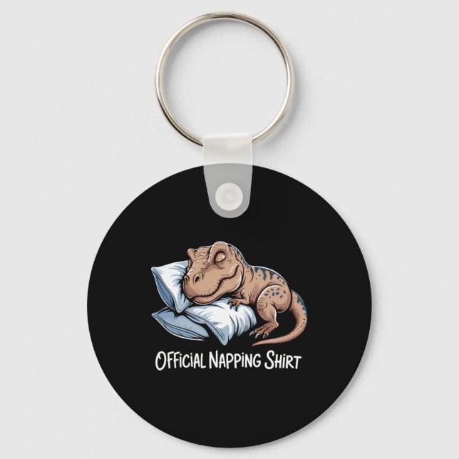 Funny Dinosaur Sleeping Dinosaur Lover Official Na Keychain (Front)