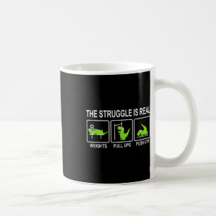 Funny Dinosaur Sports Gym Bench Press Pull-ups Pus Coffee Mug