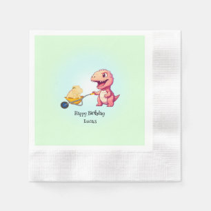 Funny dinosaur straw cart Birthday boys party Napkins