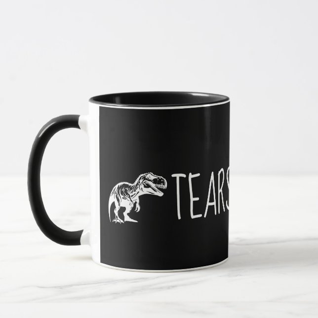 Funny Dinosaur Tears Coffee Mug (Left)