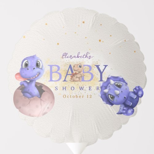 Funny Dinosaur Themed Baby Boy Shower Balloon