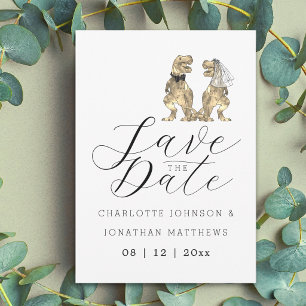 Funny Dinosaur Themed Wedding Save The Date