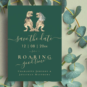 Funny Dinosaur Themed Wedding Save The Date