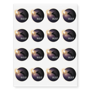 Funny Dinosaur total solar eclipse 2017 Temporary Tattoos