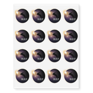 Funny Dinosaur total solar eclipse 2017 Temporary Tattoos