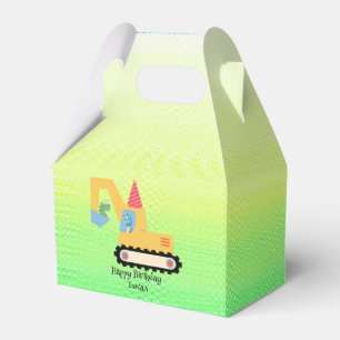 Funny dinosaur tractor Birthday party DIY Name Favor Boxes