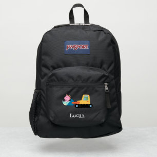 Funny dinosaur tractor Birthday party DIY Name JanSport Backpack