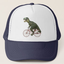 Funny Dinosaur TRex Bicycle  T-Shirt Trucker Hat