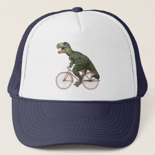 Funny Dinosaur TRex Bicycle  T_Shirt Trucker Hat