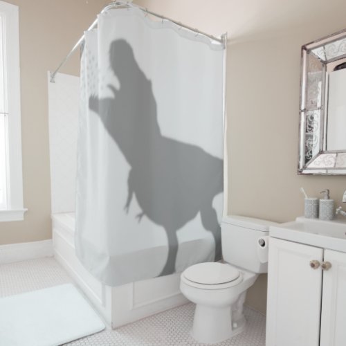 Funny Dinosaur Trex Silhouette Shower Curtain