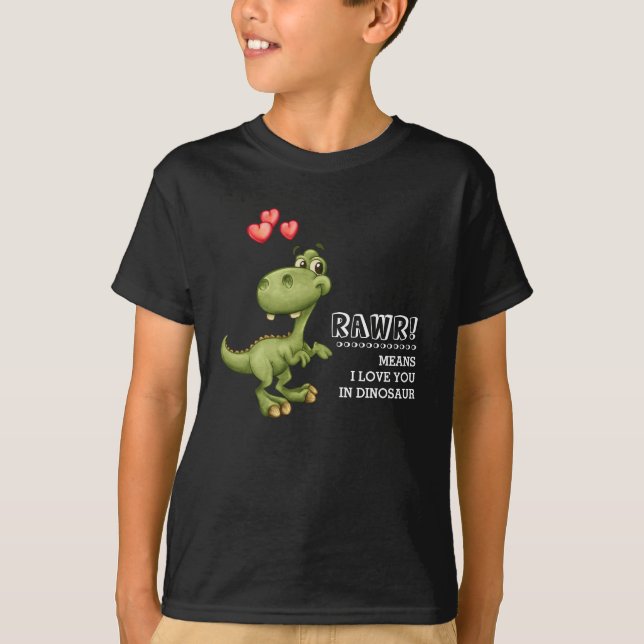 Funny Dinosaur Valentine's Day Gift  T-Shirt (Front)