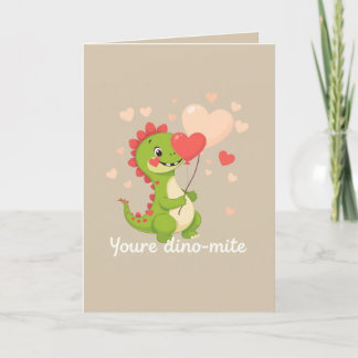Funny Dinosaur Valentines Day Holiday Card