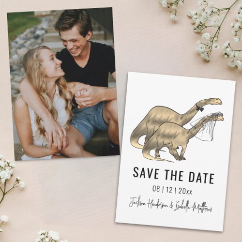 Funny Dinosaur Wedding Photo Save The Date
