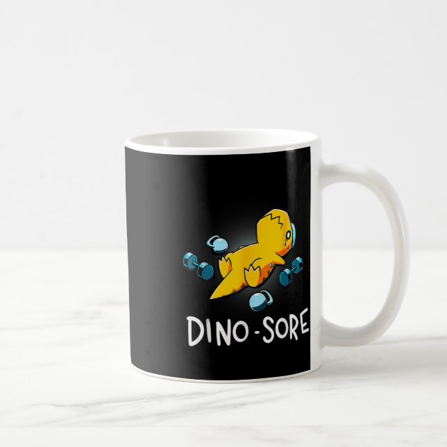 Funny Dinosaur Workout Gym Fitness Lifting  Coffee Mug (Right)