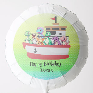 Funny dinosaur Yacht Birthday party DIY Name Balloon