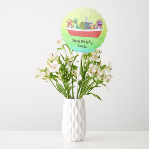 Funny dinosaur Yacht Birthday party DIY Name Balloon