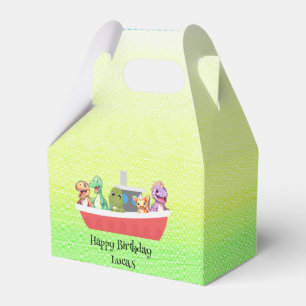 Funny dinosaur Yacht Birthday party DIY Name Favor Boxes