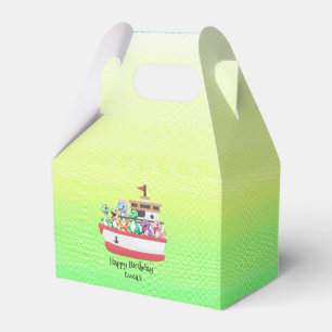 Funny dinosaur Yacht Birthday party DIY Name Favor Boxes