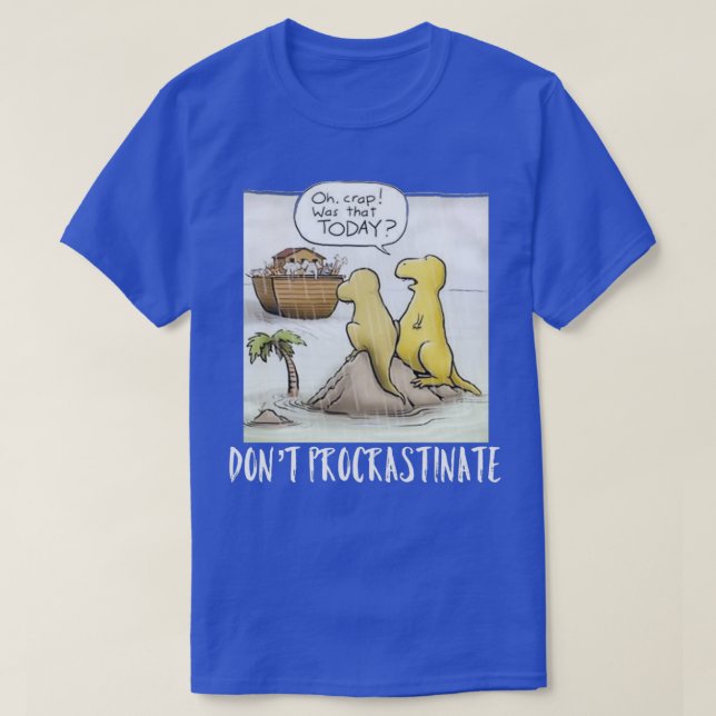 Funny dinosaurs and Noahs ark graphic design T-Shirt (Design Front)