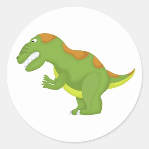 funny dinosaurs classic round sticker