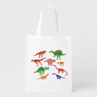 funny dinosaurs grocery bag