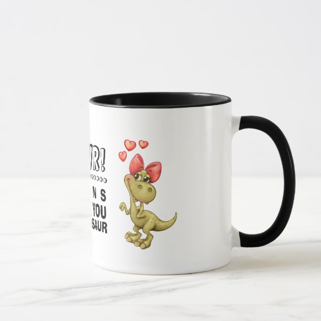 Funny Dinosaurs Valentine's Day Gift Mug (Right)