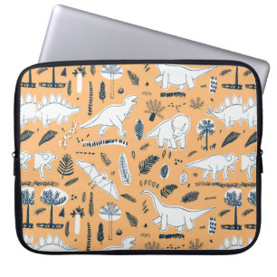 funny dinosaurs with palm leaves pattern laptop sleeve