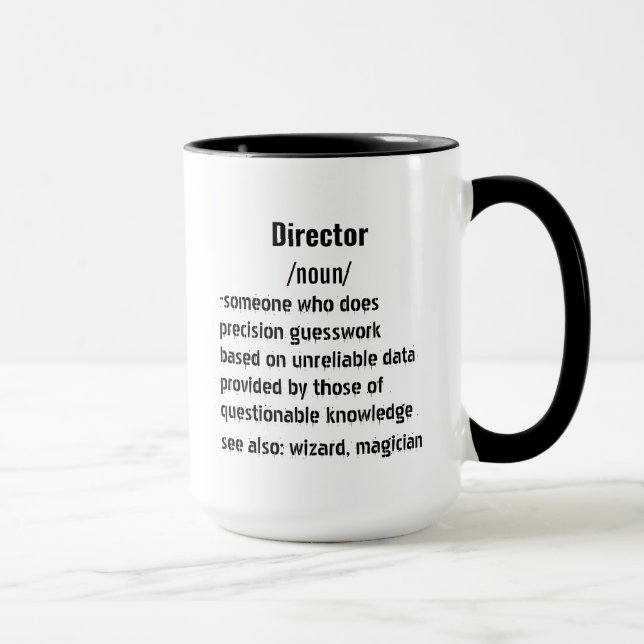 funny Director Definition gifts for men women Mug (Right)