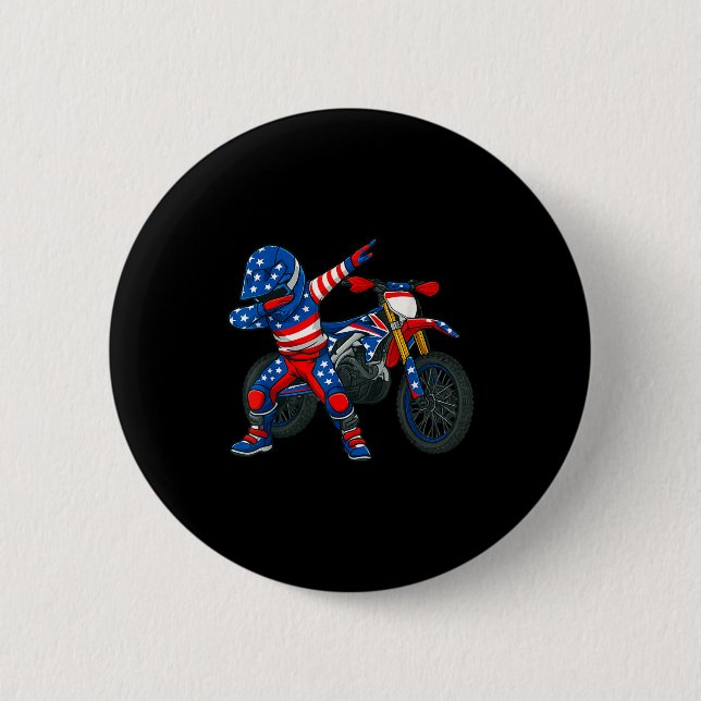 Funny Dirt Bike Art Rider Motocross Motorcycle Dir Button (Front)