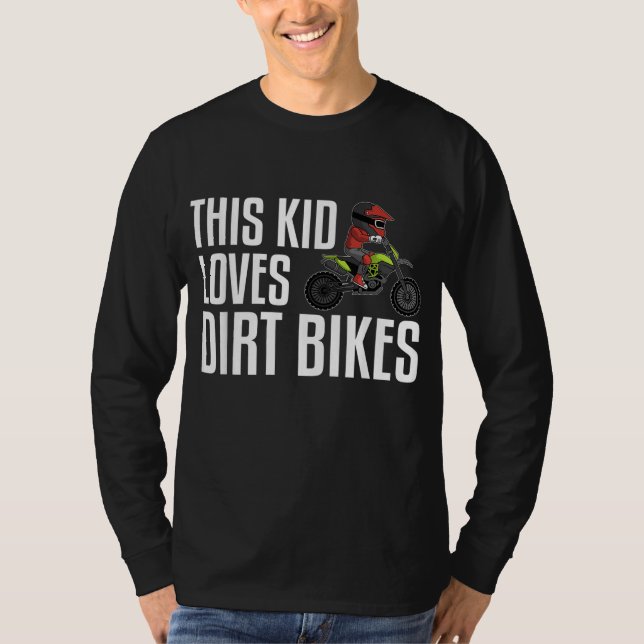 Funny Dirt Bike Gift Kids Boys Girls Motocross Rid T-Shirt (Front)
