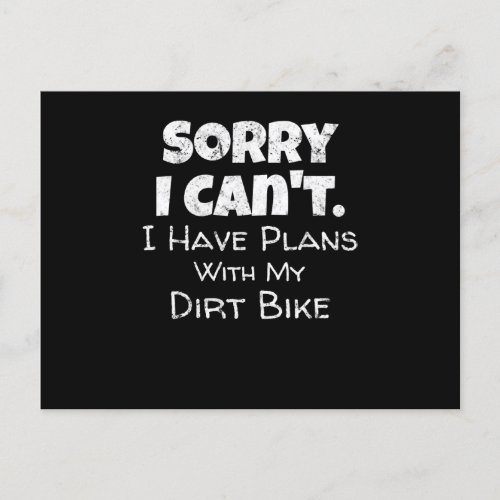 Funny Dirt Bike Quote Motocross Racing Motorcycle Announcement Postcard