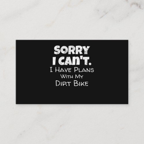 Funny Dirt Bike Quote Motocross Racing Motorcycle Business Card
